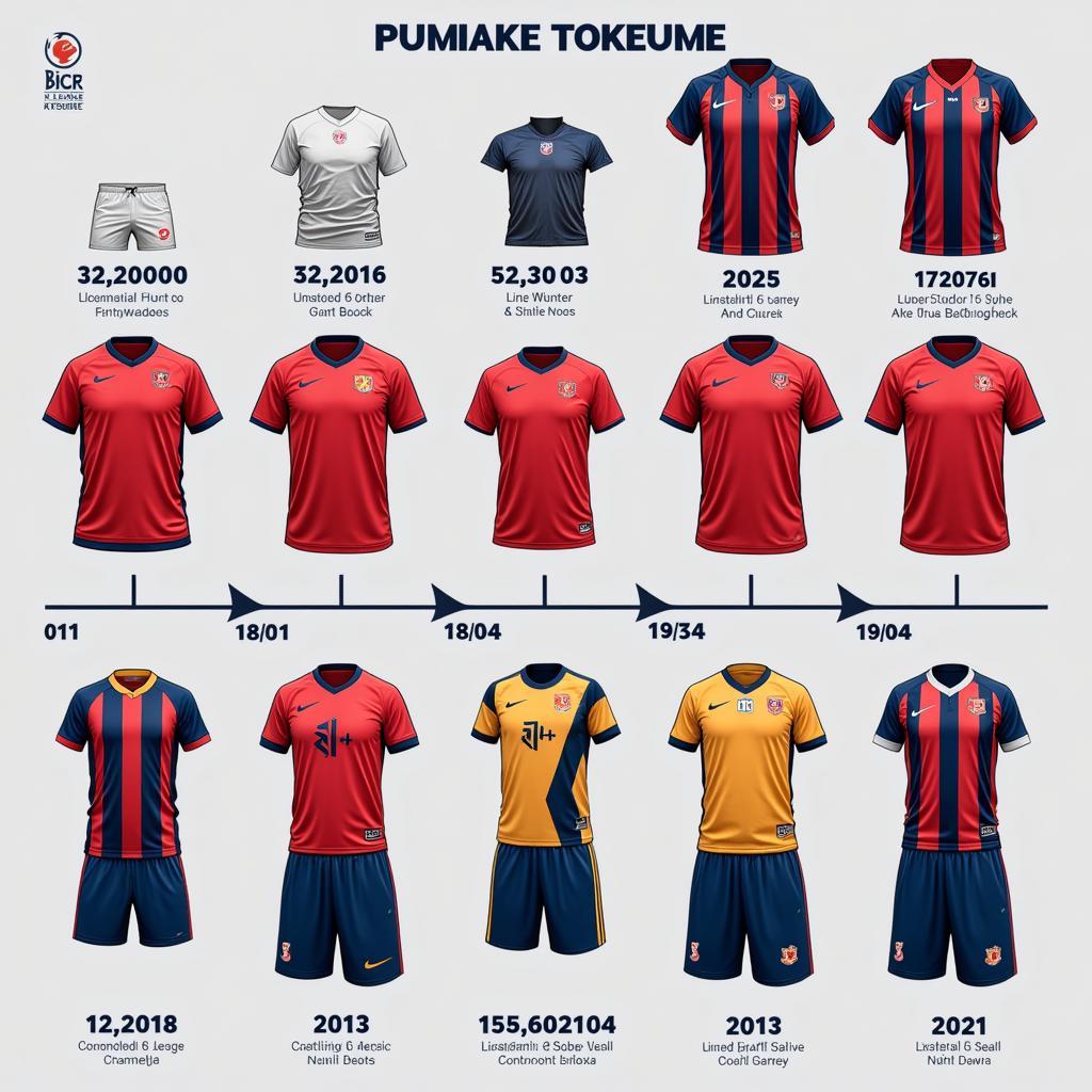 Historical timeline showcasing the evolution of K League jersey designs from the past to the present.