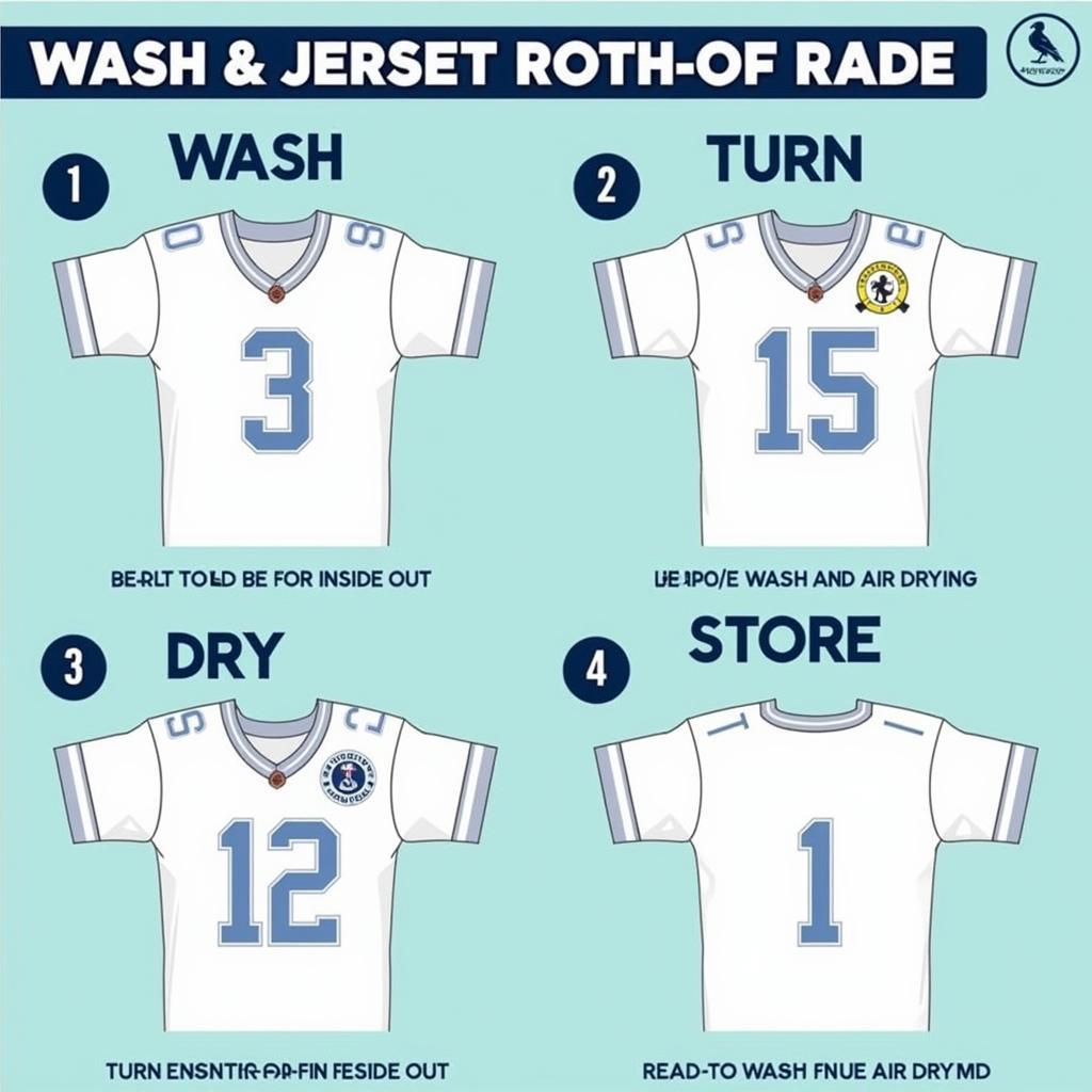 Instructions on how to properly care for a Kelee Ringo Eagles jersey.