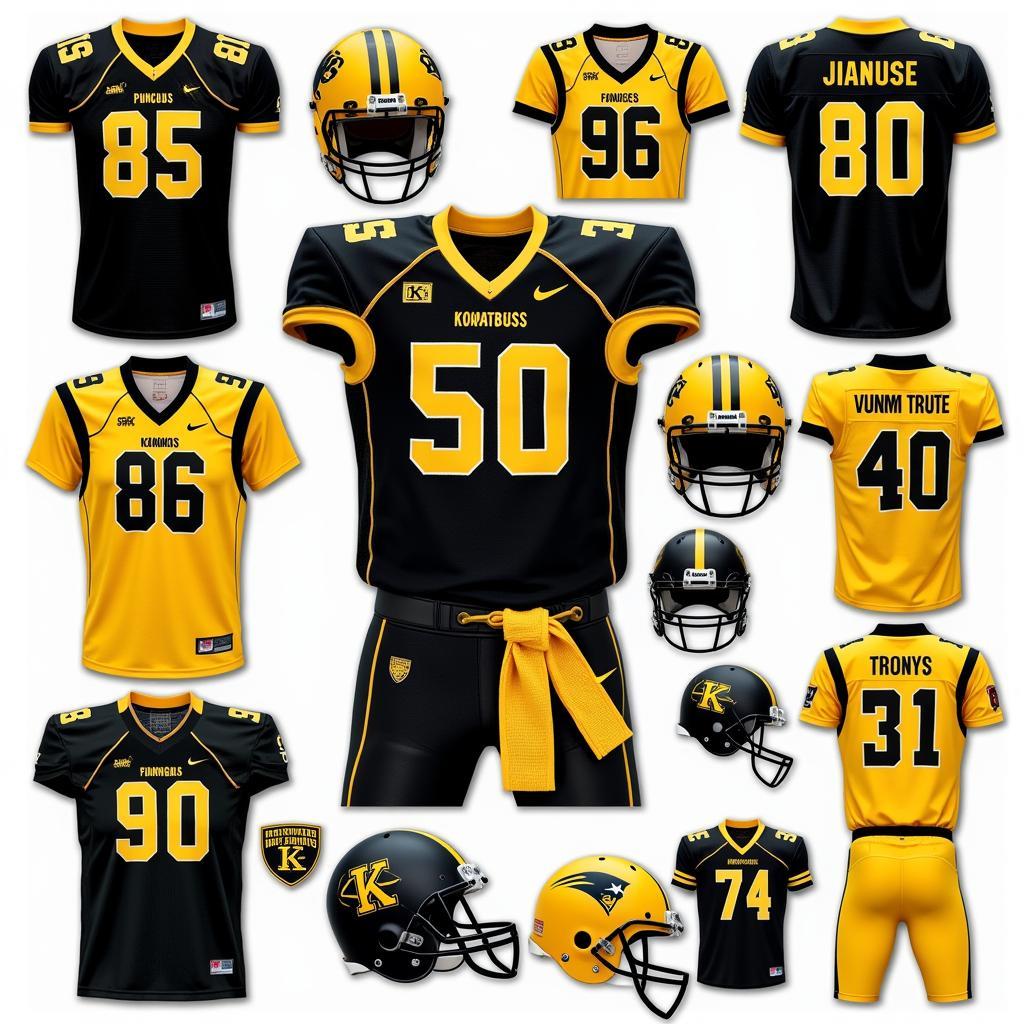 Different Kennesaw State Football Jerseys Displayed