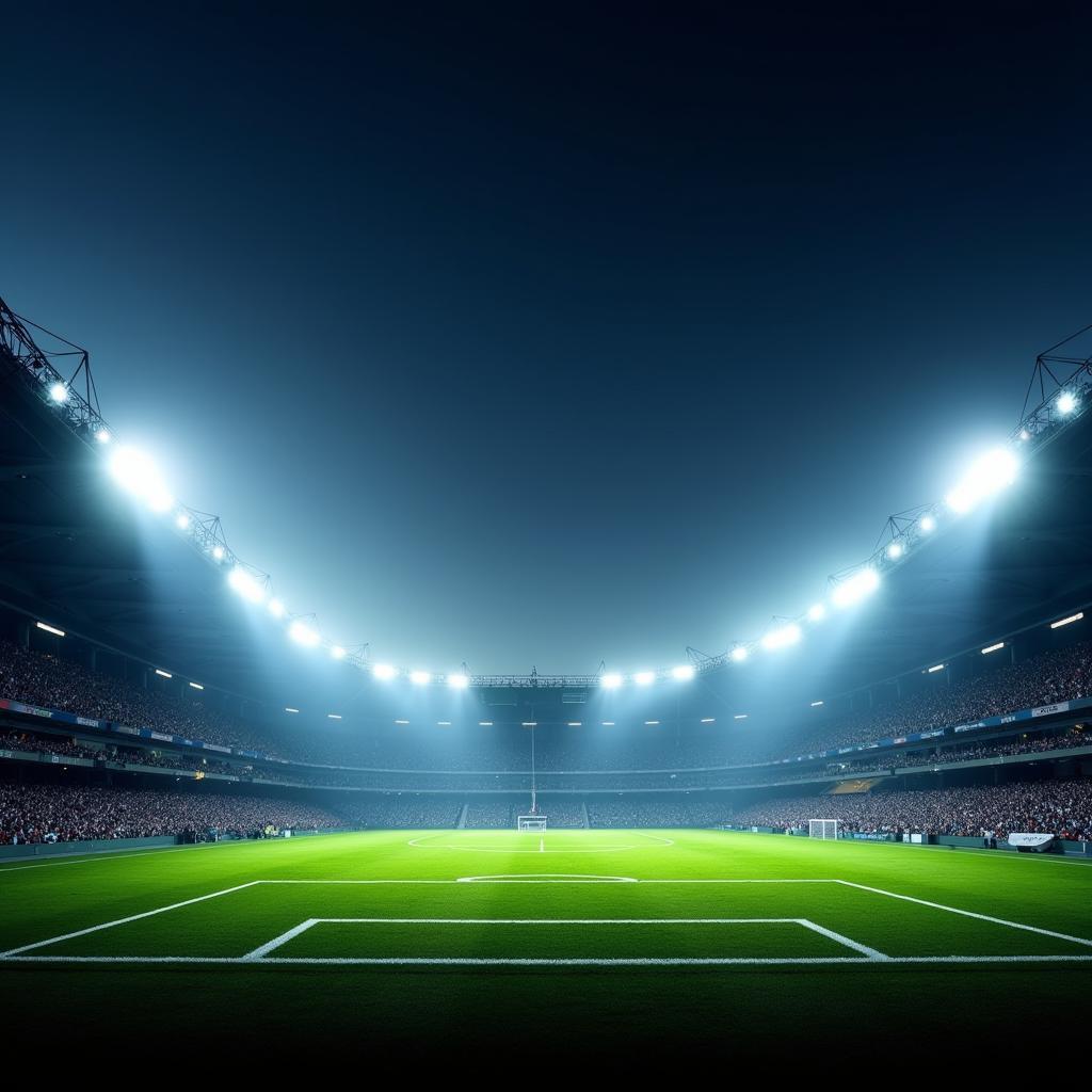 Modern LED lighting system in a football stadium