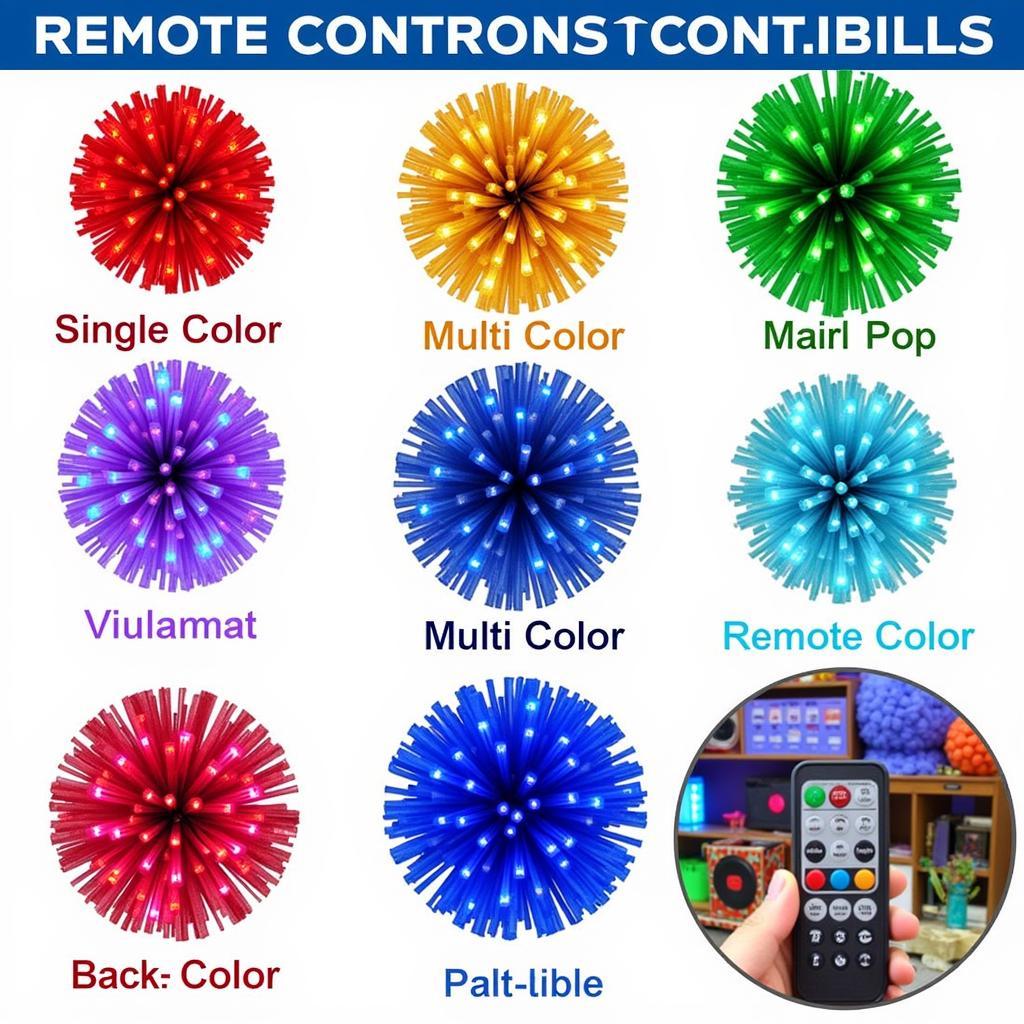 Variety of LED Pom Poms