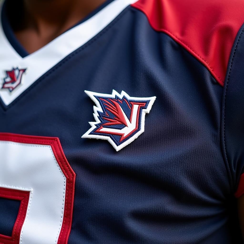 Close-Up View of Liberty Football Uniform Details