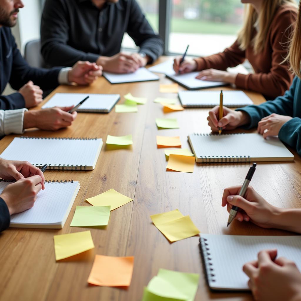 Lined Post-it Notes in a Meeting