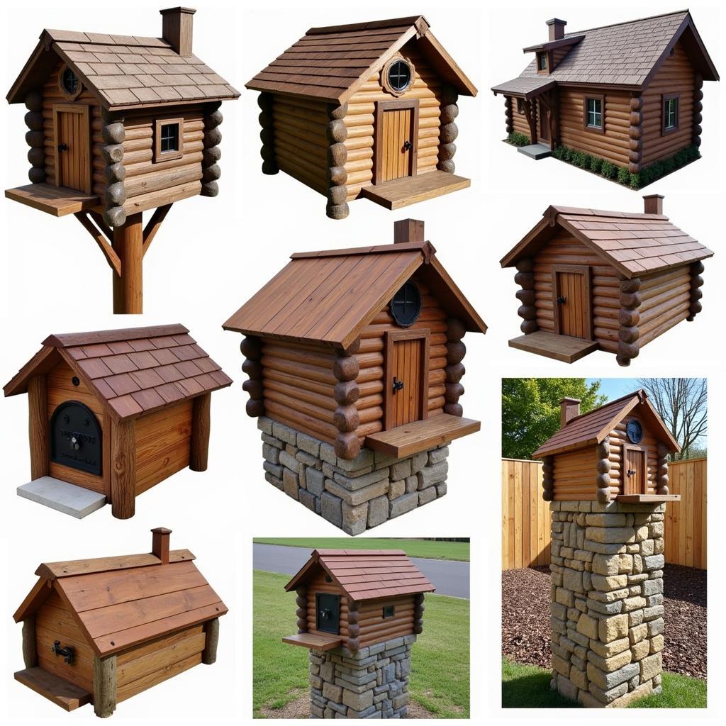 Different Styles of Log House Mailboxes