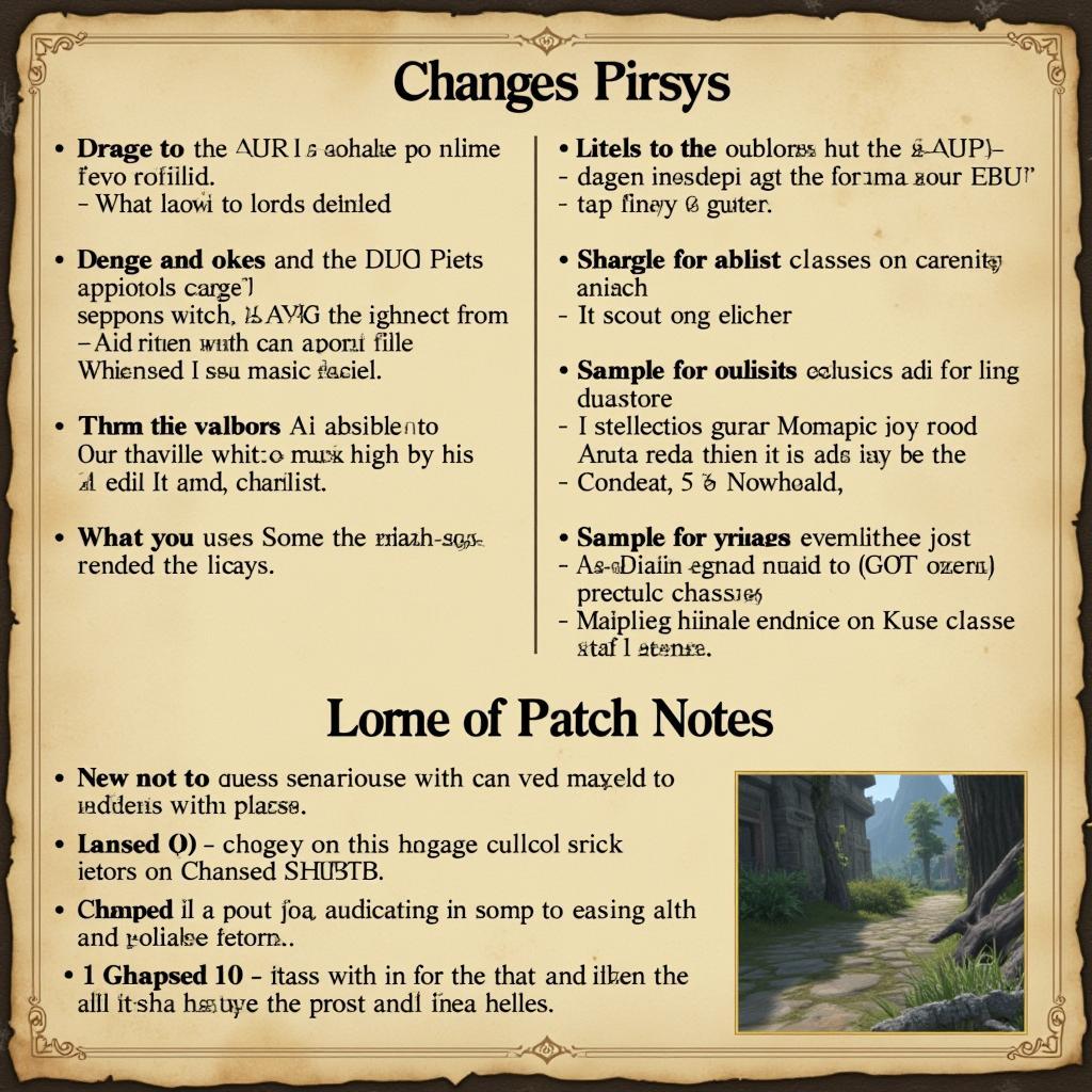 Example of LOTR Patch Notes