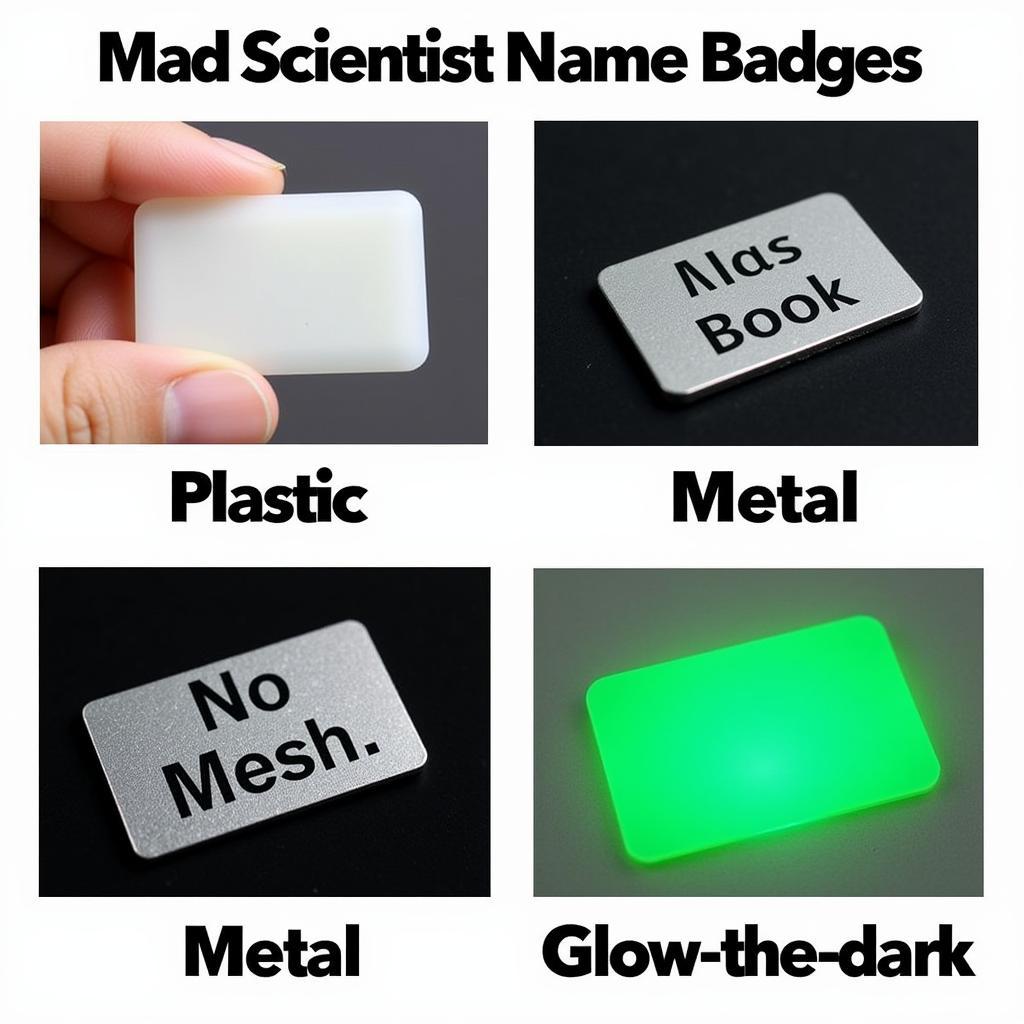 Different Materials for Mad Scientist Name Badges