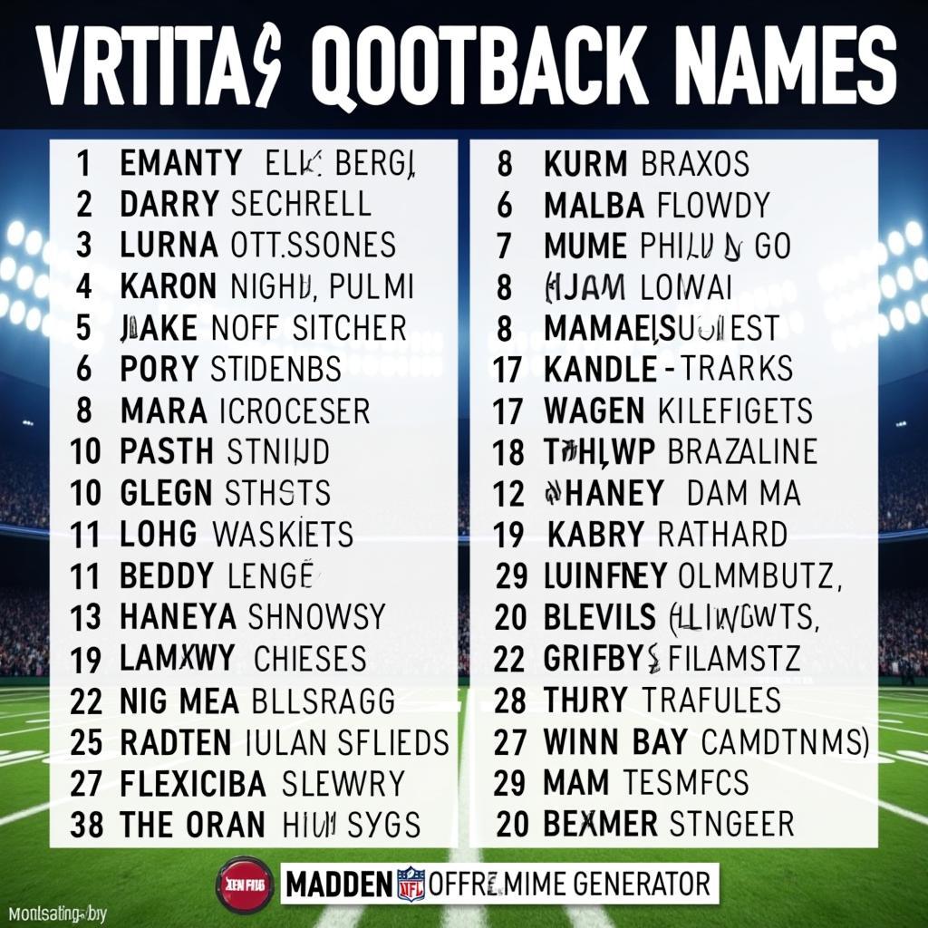 Madden QB Name Generator Unique Names