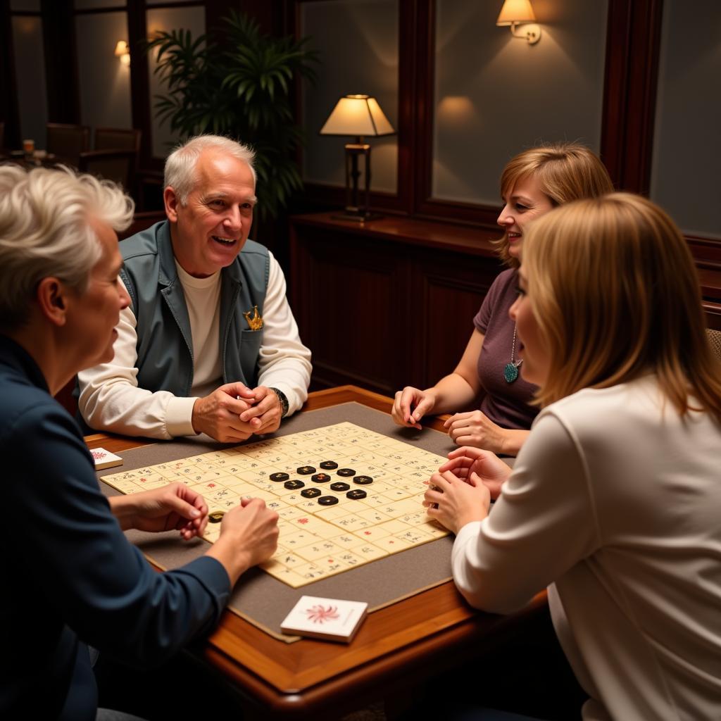 Mah Jongg Players Around a Table