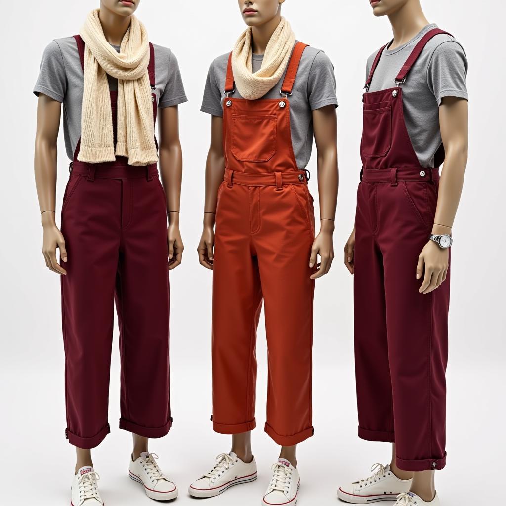 Accessorizing Maroon and Orange Overalls