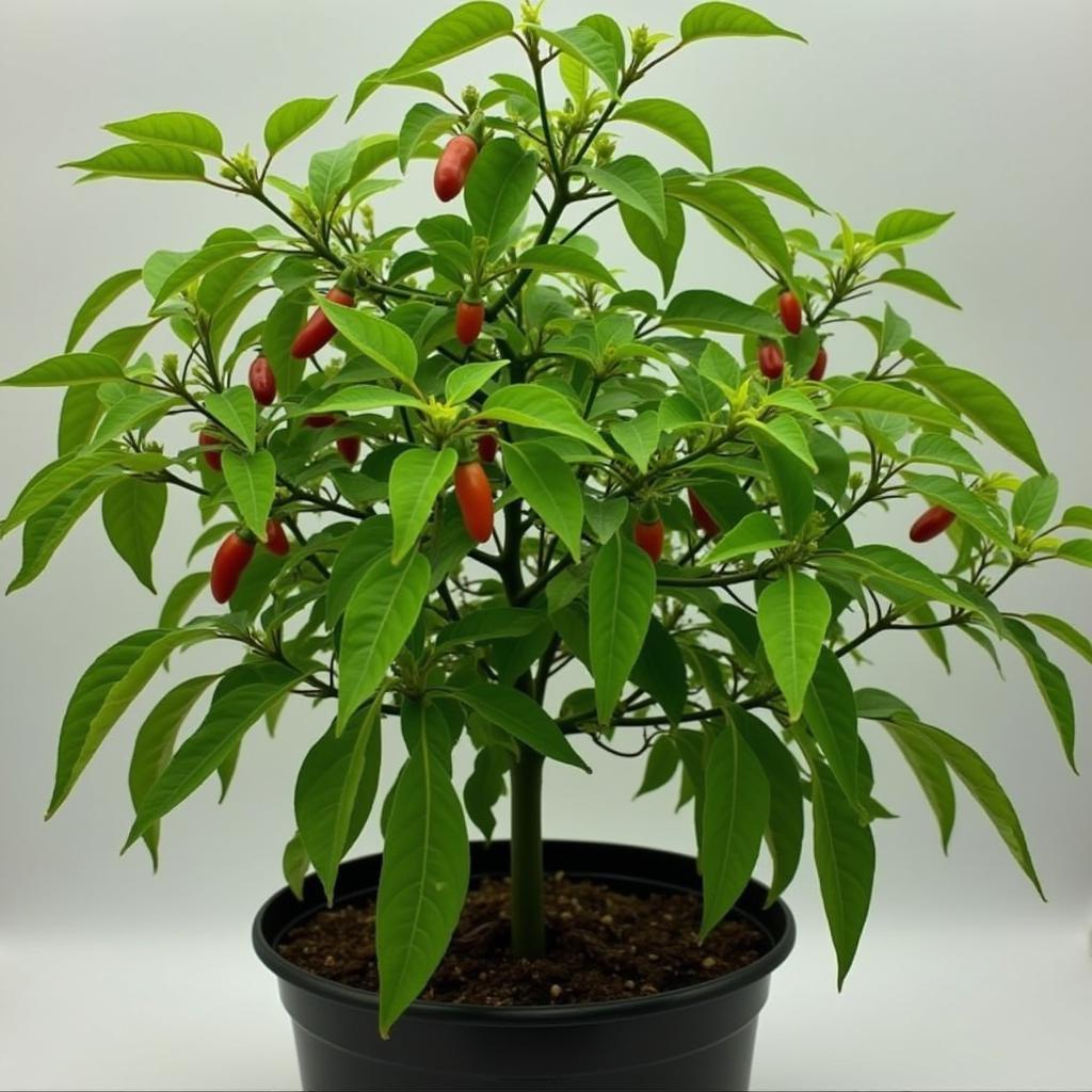 Mature Pepper X plant in a pot