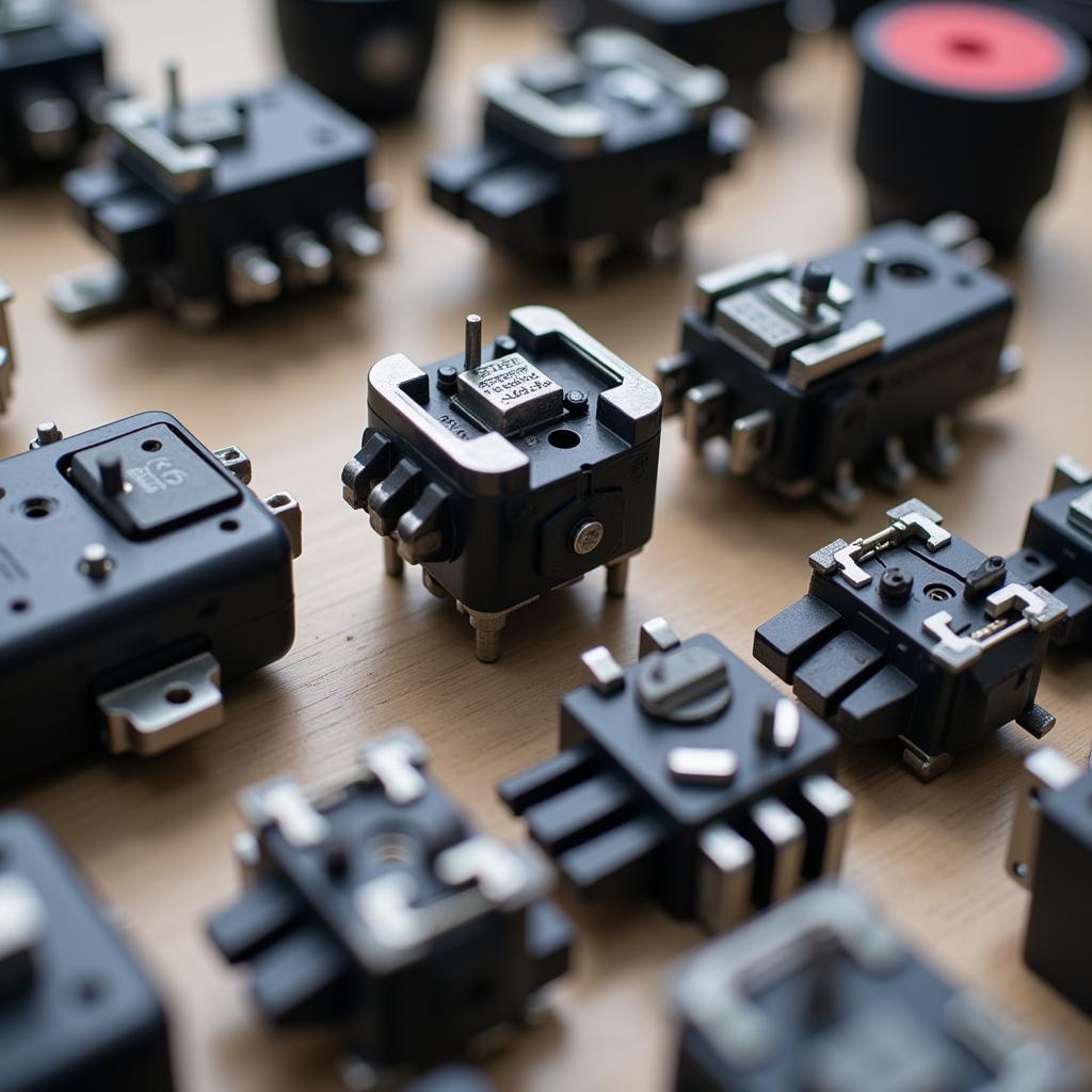 Mechanical Keyboard Switches Close Up