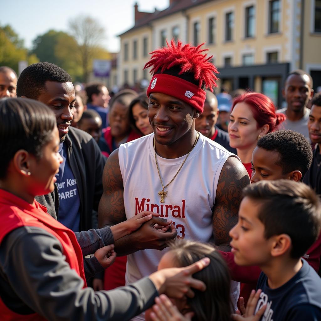 Medusin engaging with his fans and the local community