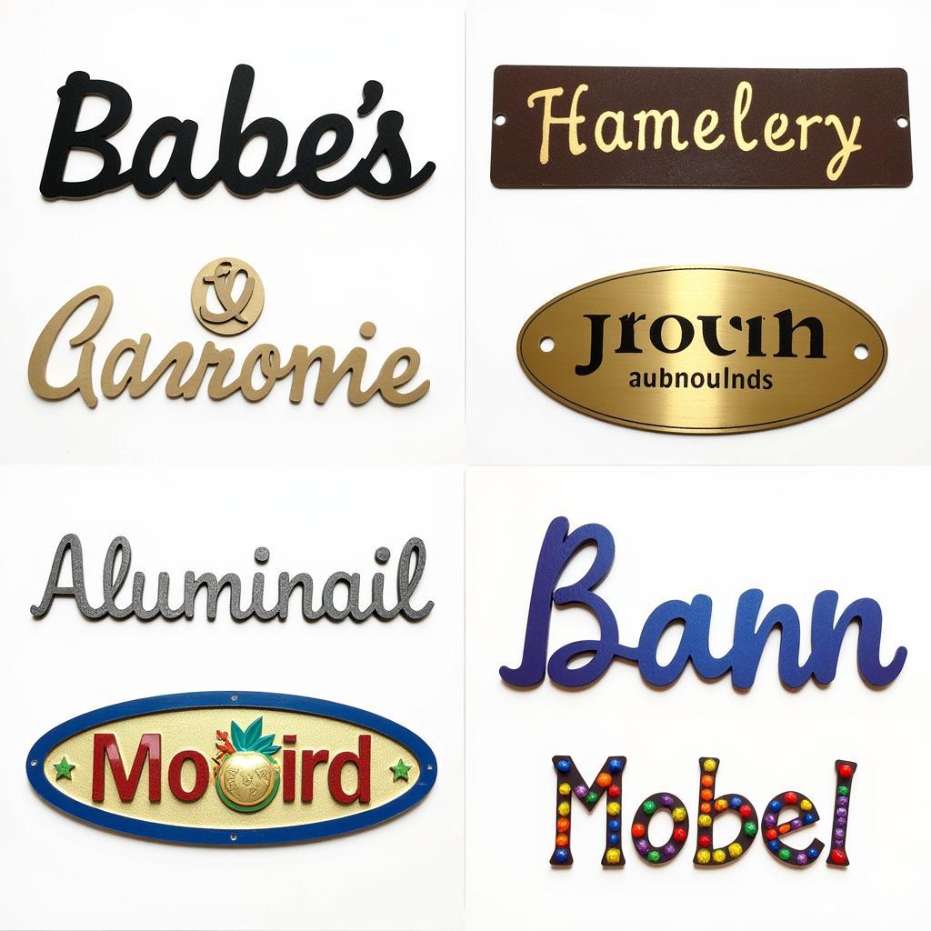 Variety of Metal Name Signs