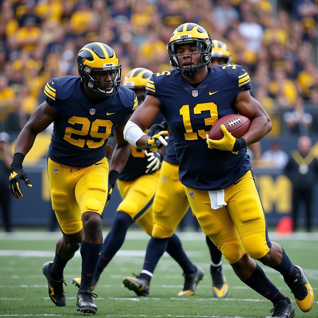 Michigan Speedflex Helmet in Action on the Football Field