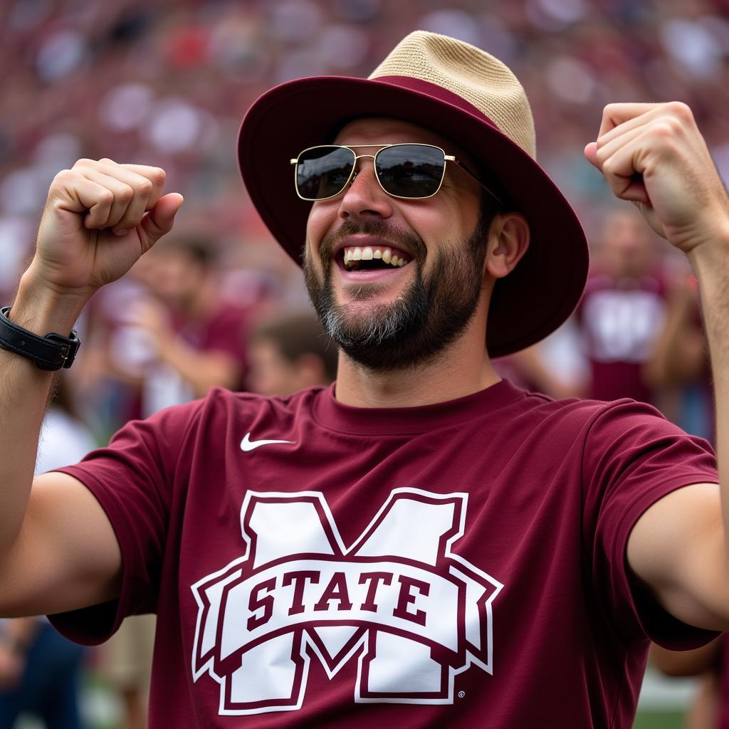 Mississippi State Bulldog Fan Wearing Apparel