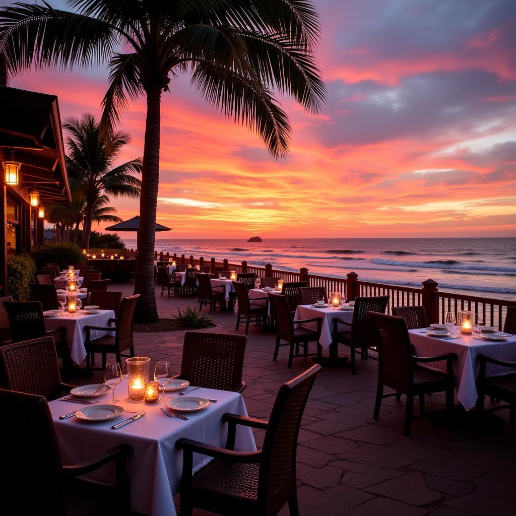 Dining with a Sunset View at Mollineaux Beach