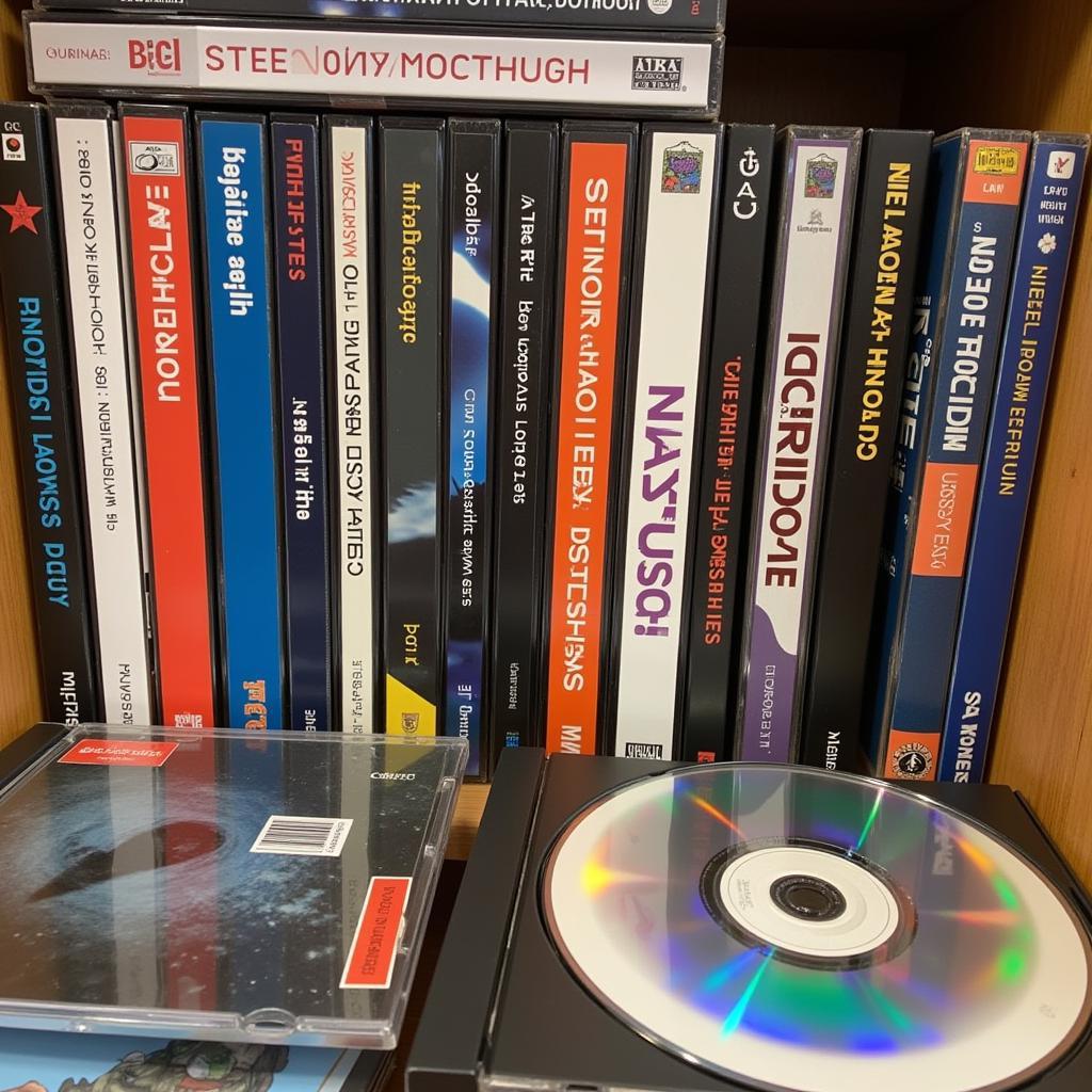 A collection of various musical CDs