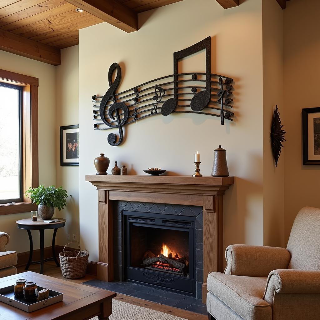 Living Room Placement of Musical Notes Wall Art