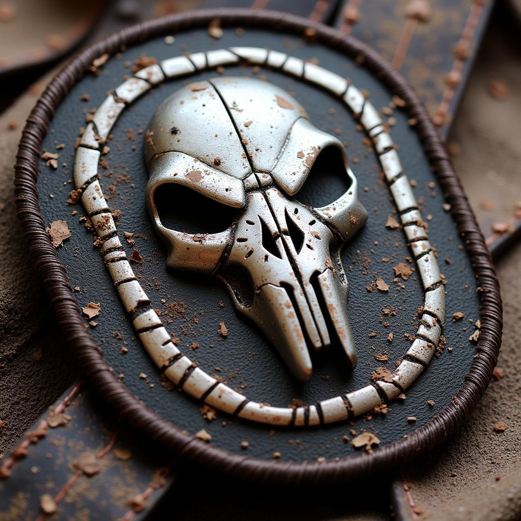 Close-up of a Mythosaur Skull Patch