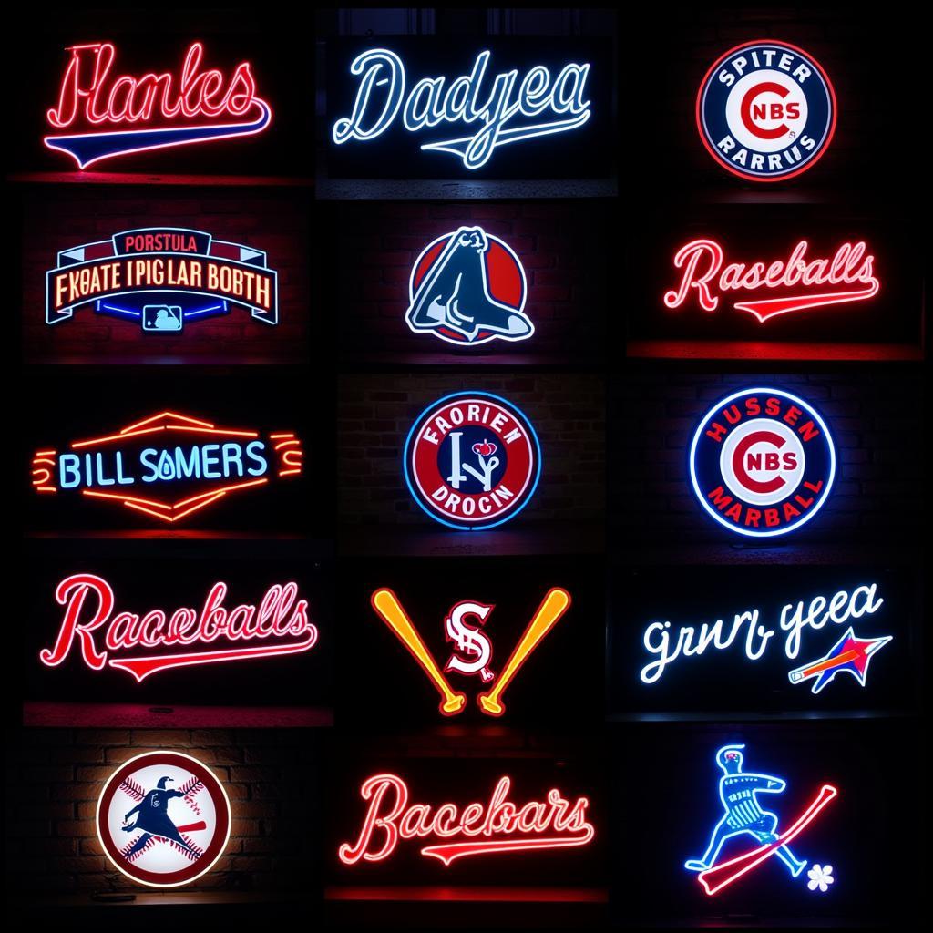 Neon Sports Signs for Baseball Fans