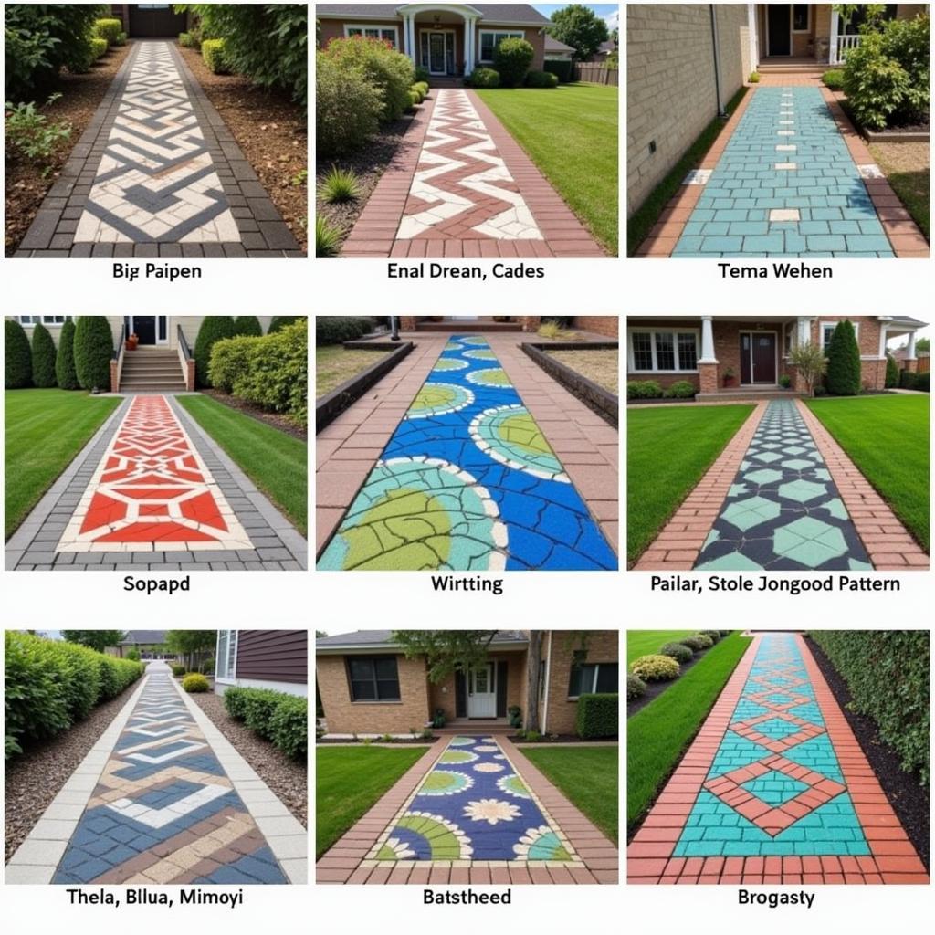 Painted Brick Walkway Design Ideas