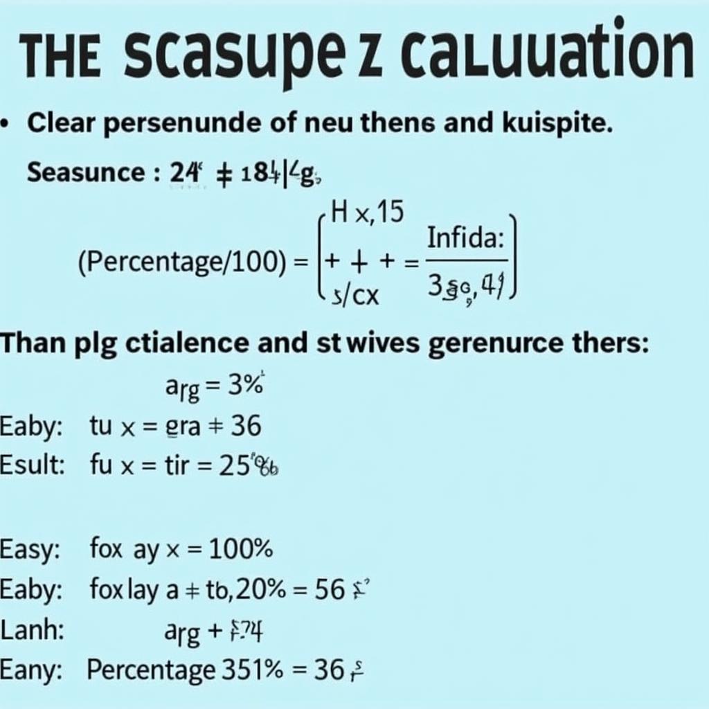 Formula for calculating percentages.