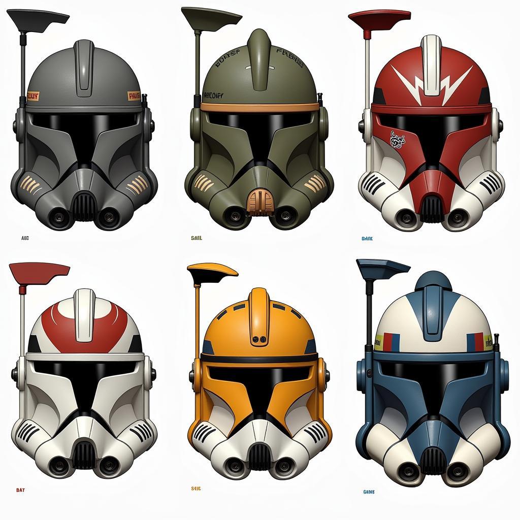 Phase One Clone Trooper Helmet Variations