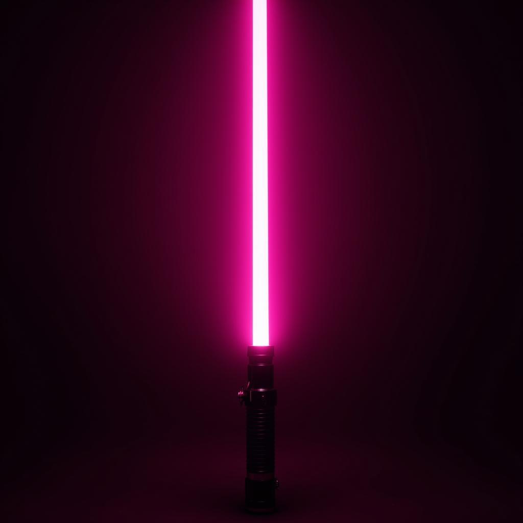 A pink lightsaber glowing against a dark background, symbolizing compassion, healing, and rebellion