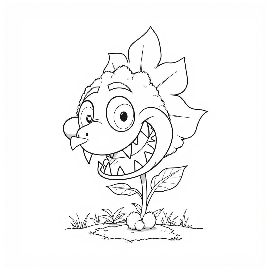 Chomper Plant vs. Zombies Coloring Page