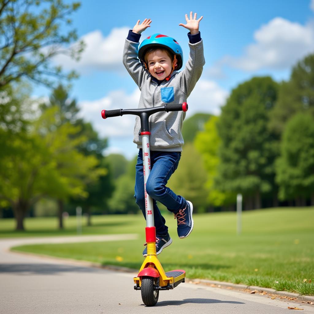 Child Jumping on a Pogo Stick