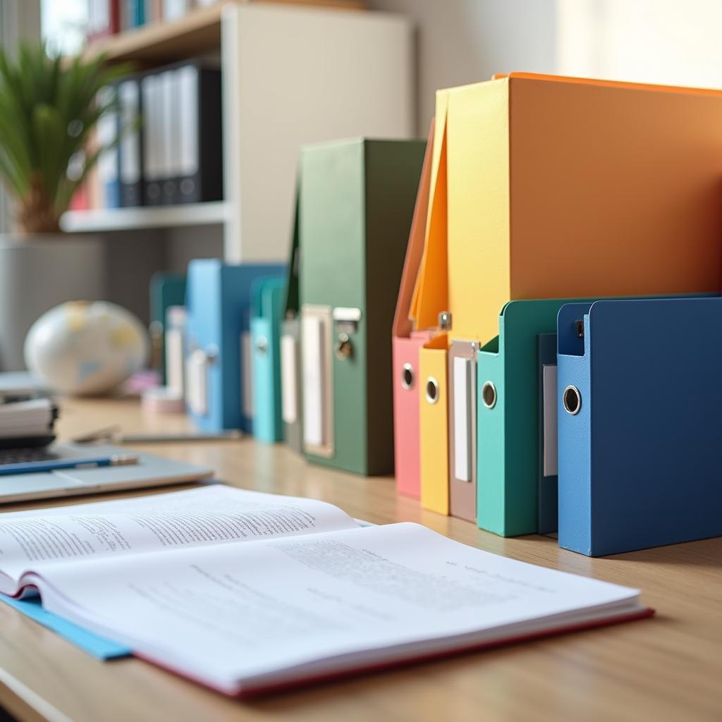 Organized Desk with Poly Folders