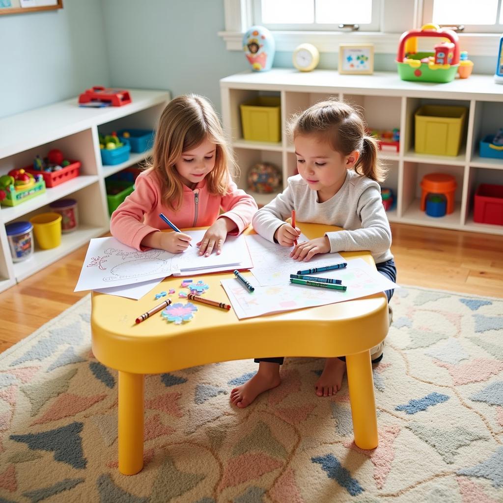 Kids Activity Table in a Playroom