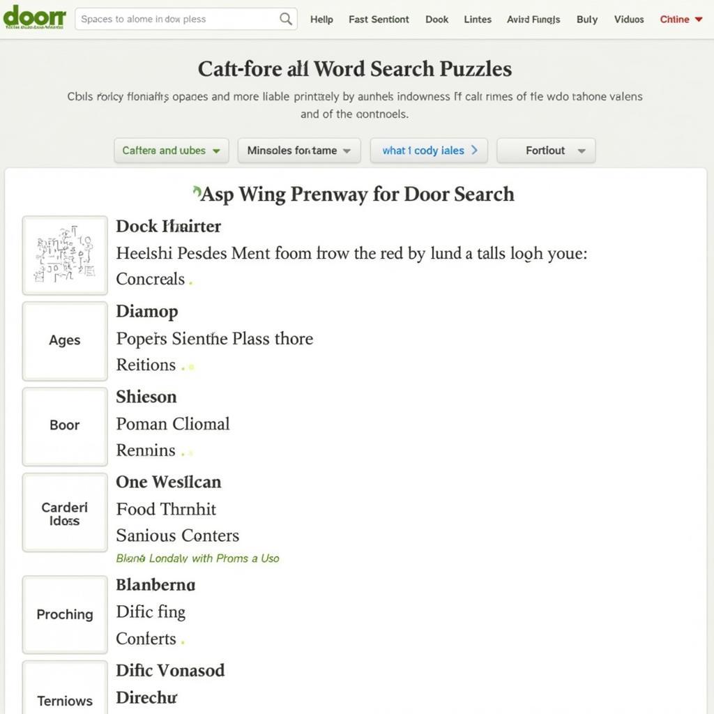 Websites Offering Printable Door Word Search Puzzles