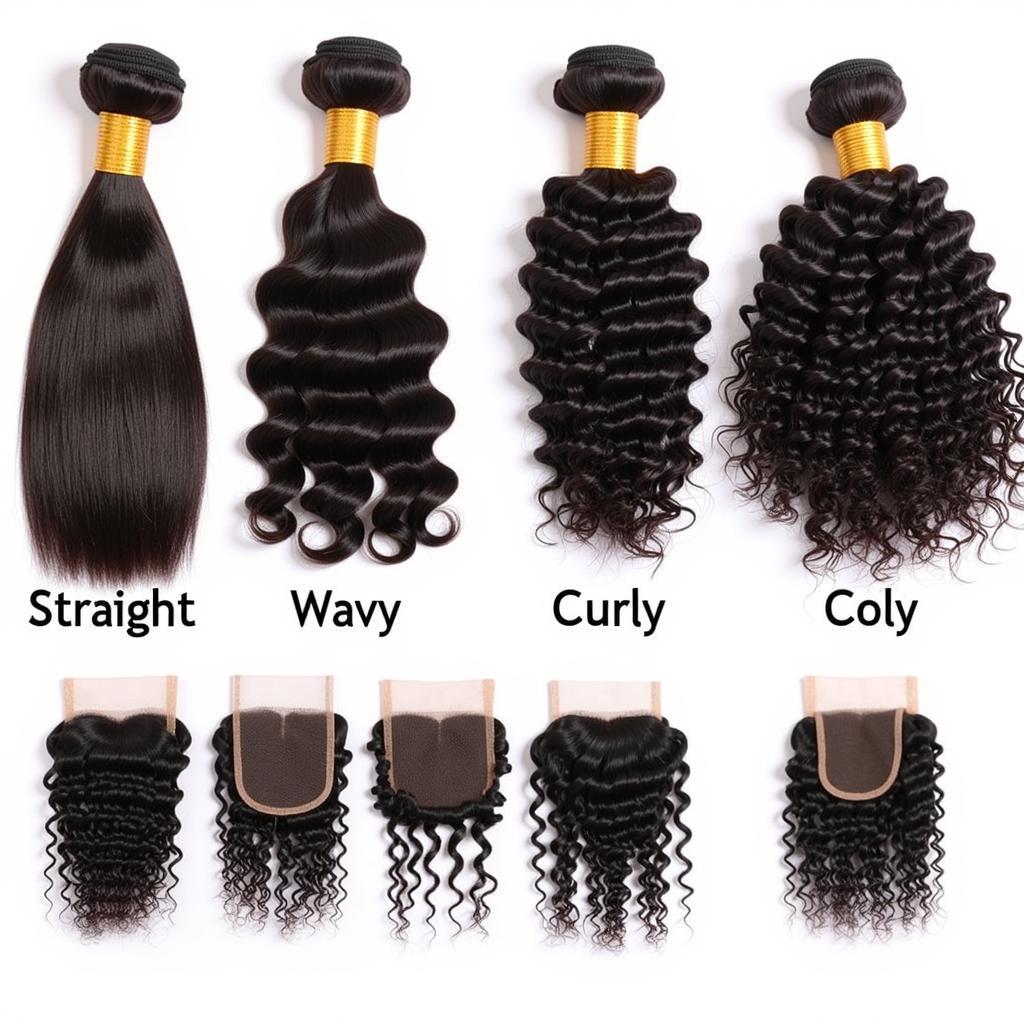 Variety of Pristine Hair Bundle Textures