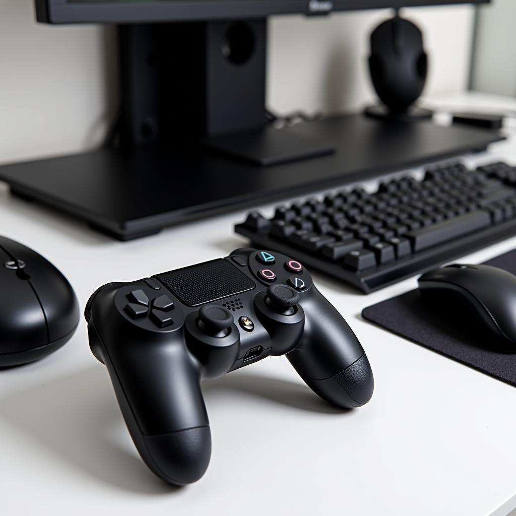 PS4 Controller PNG in a Gaming Setup Image