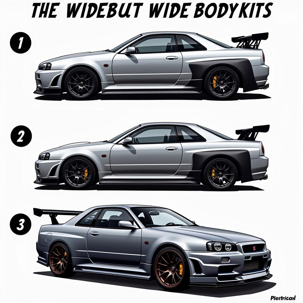 Comparing different R34 wide body kits