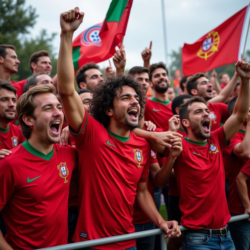 Fans wearing Rafael Leao jerseys