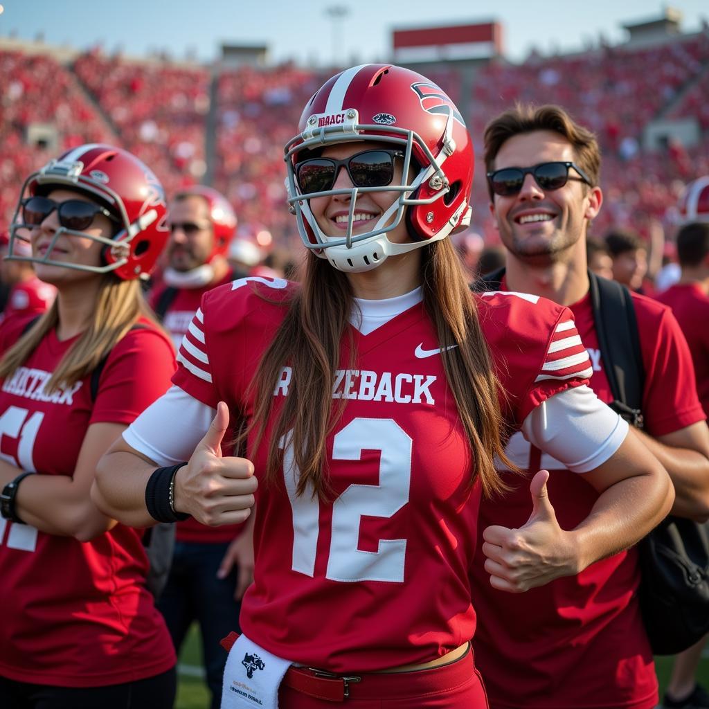 Arkansas Razorback Helmet and Fan Pride