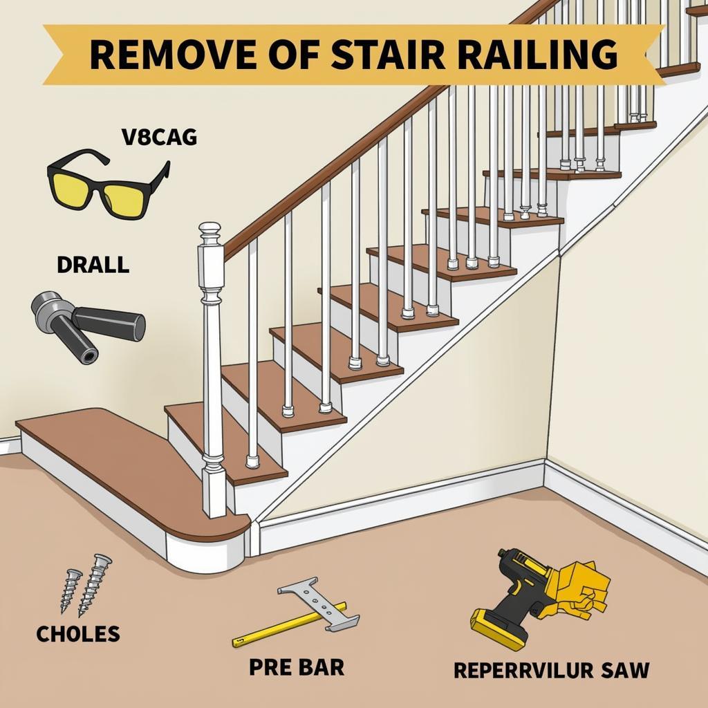 Preparing to Remove a Stair Railing