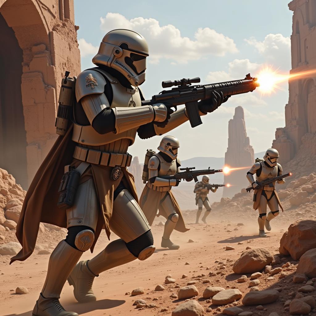 Republic Trooper Battling Separatists