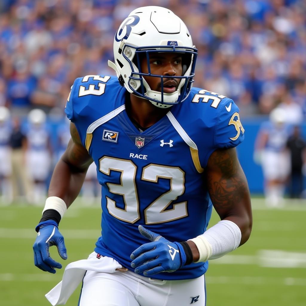 Rice Owls Football Player Wearing Jersey on the Field