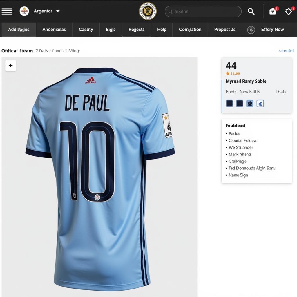 Rodrigo De Paul Argentina Jersey in Official Online Store