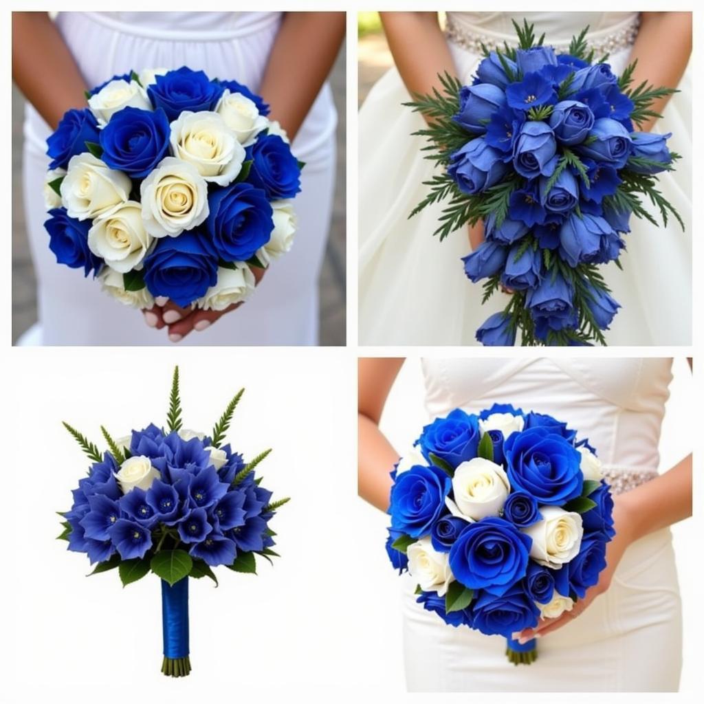 Royal Blue and White Bouquets for Various Occasions