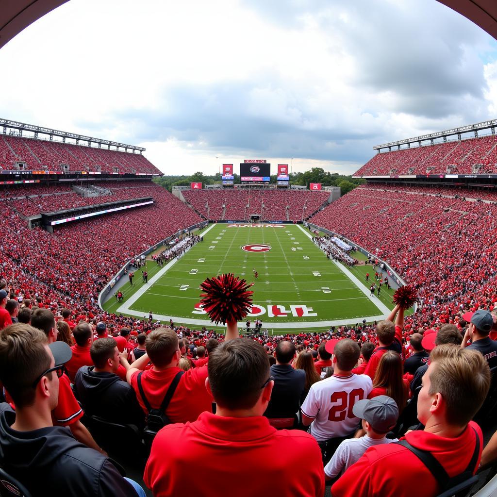 Sanford Stadium Crowd with Pom Poms