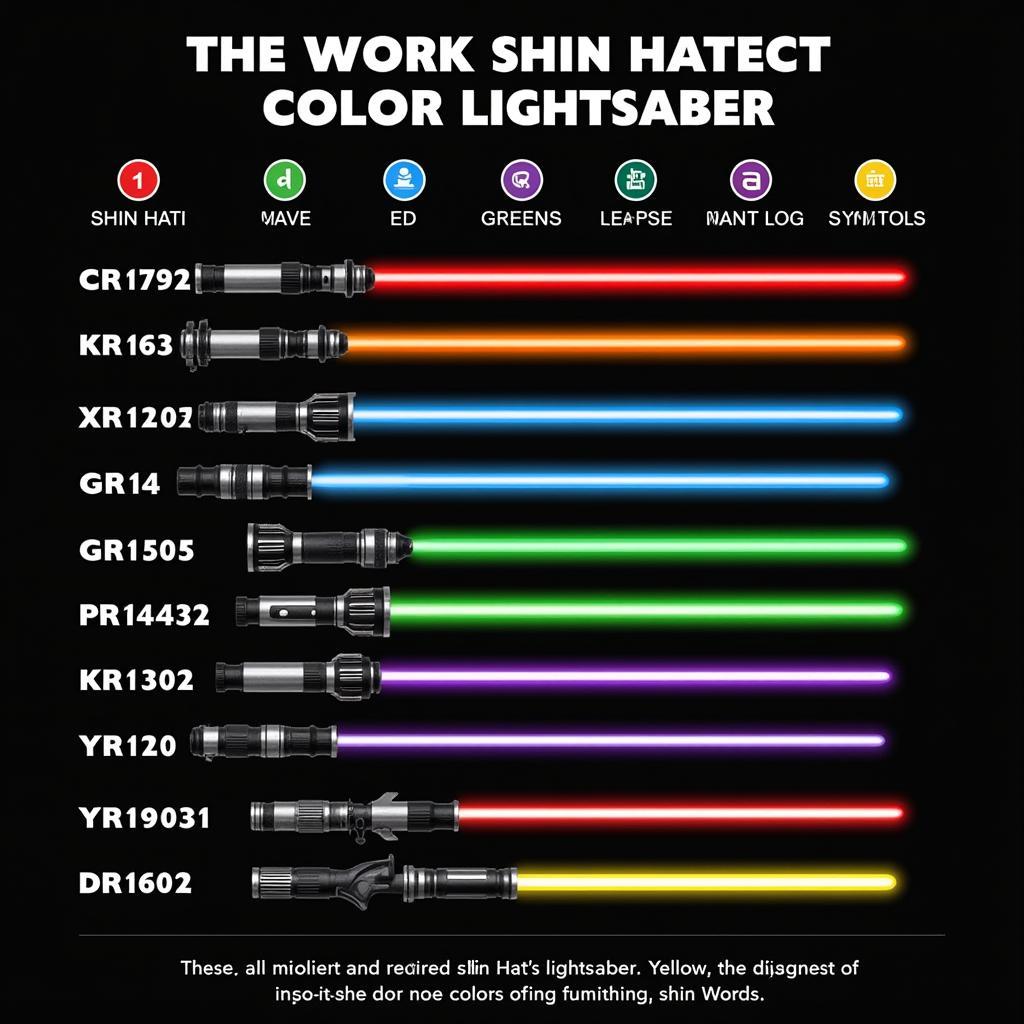 Comparison of Shin Hati's lightsaber with other lightsaber colors