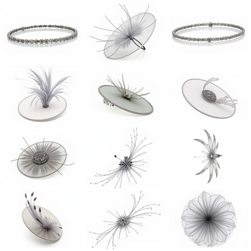 Different Styles of Silver Fascinator Hats