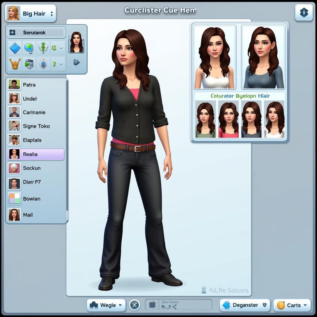 Sim in a Box Character Creation Screen