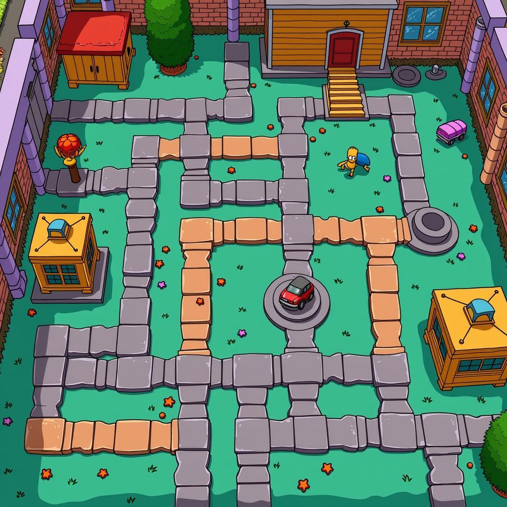 The Simpsons Game Level Design in Krustyland