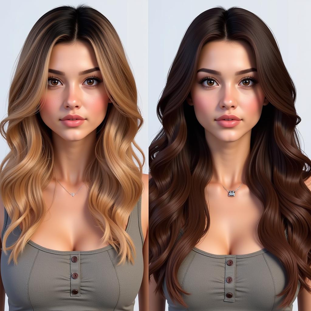 Sims 3 Default vs. Custom Hair Comparison