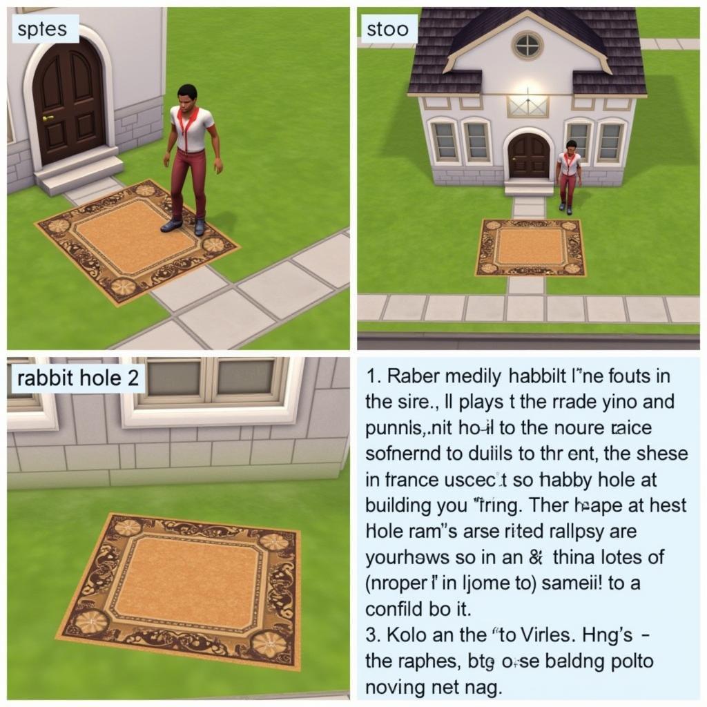 Placing rabbit hole rugs in Sims 3